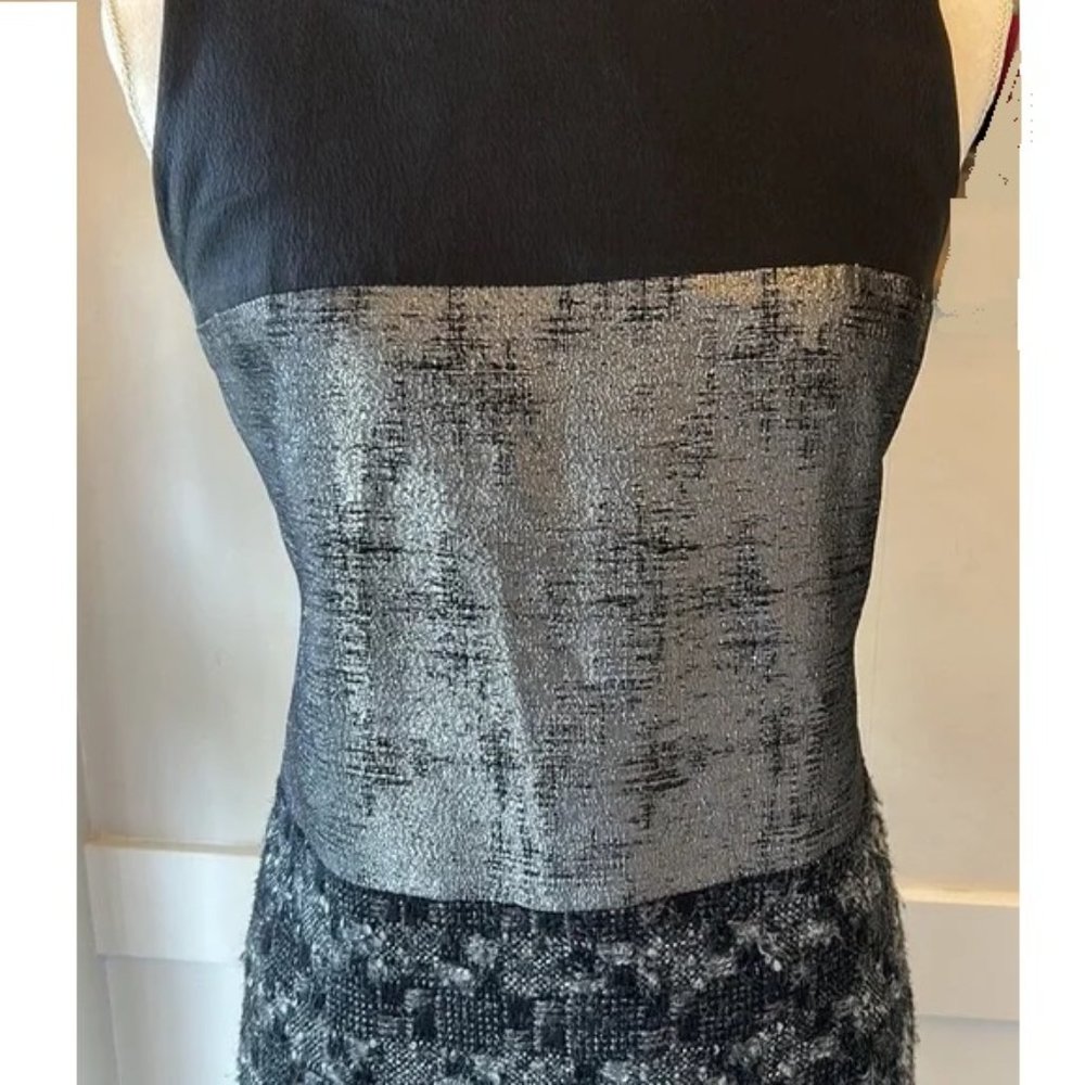 Tory Burch Metallic Grey and Silver Shift Dress Size 8